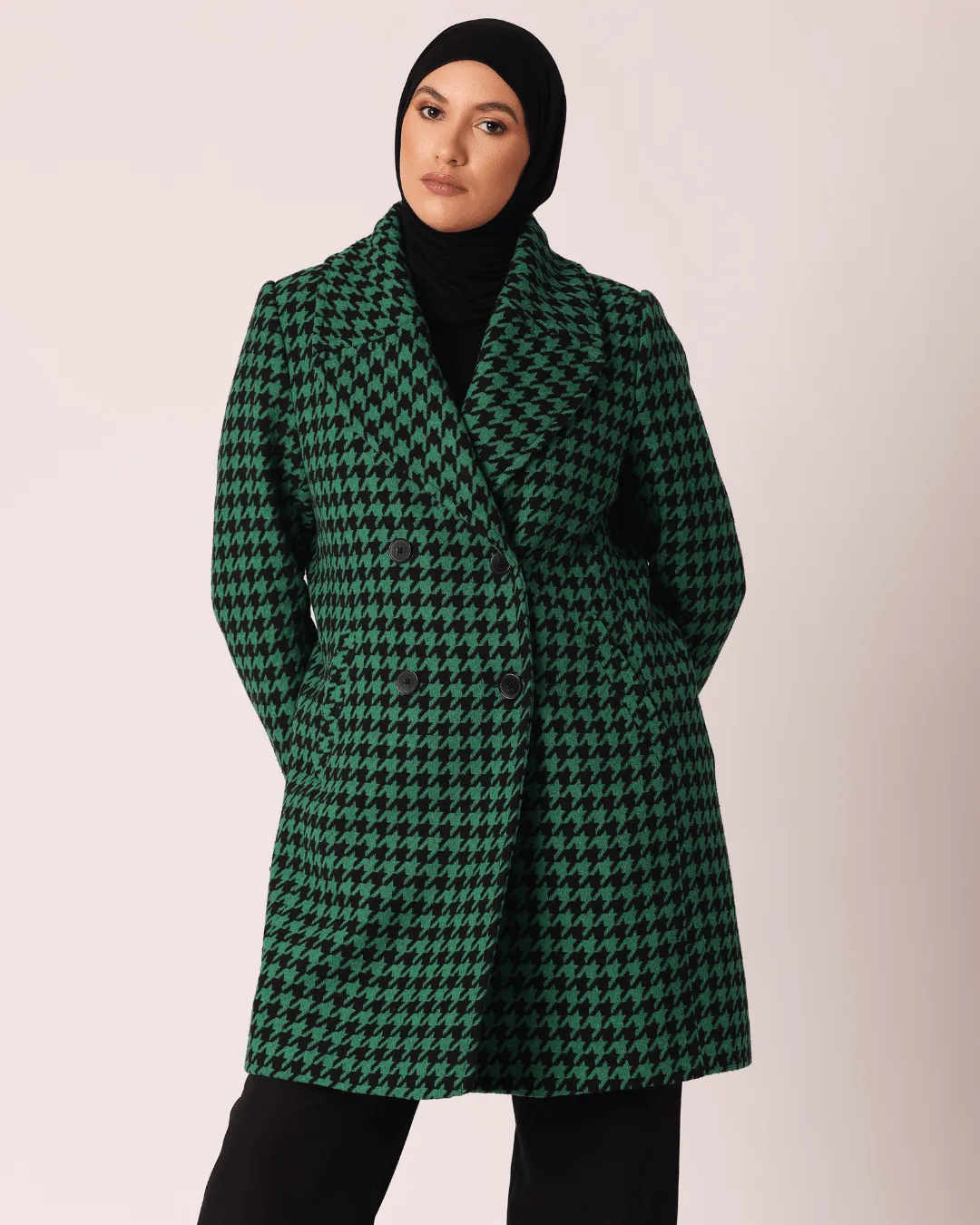 Manteau Pied De Poule Vert