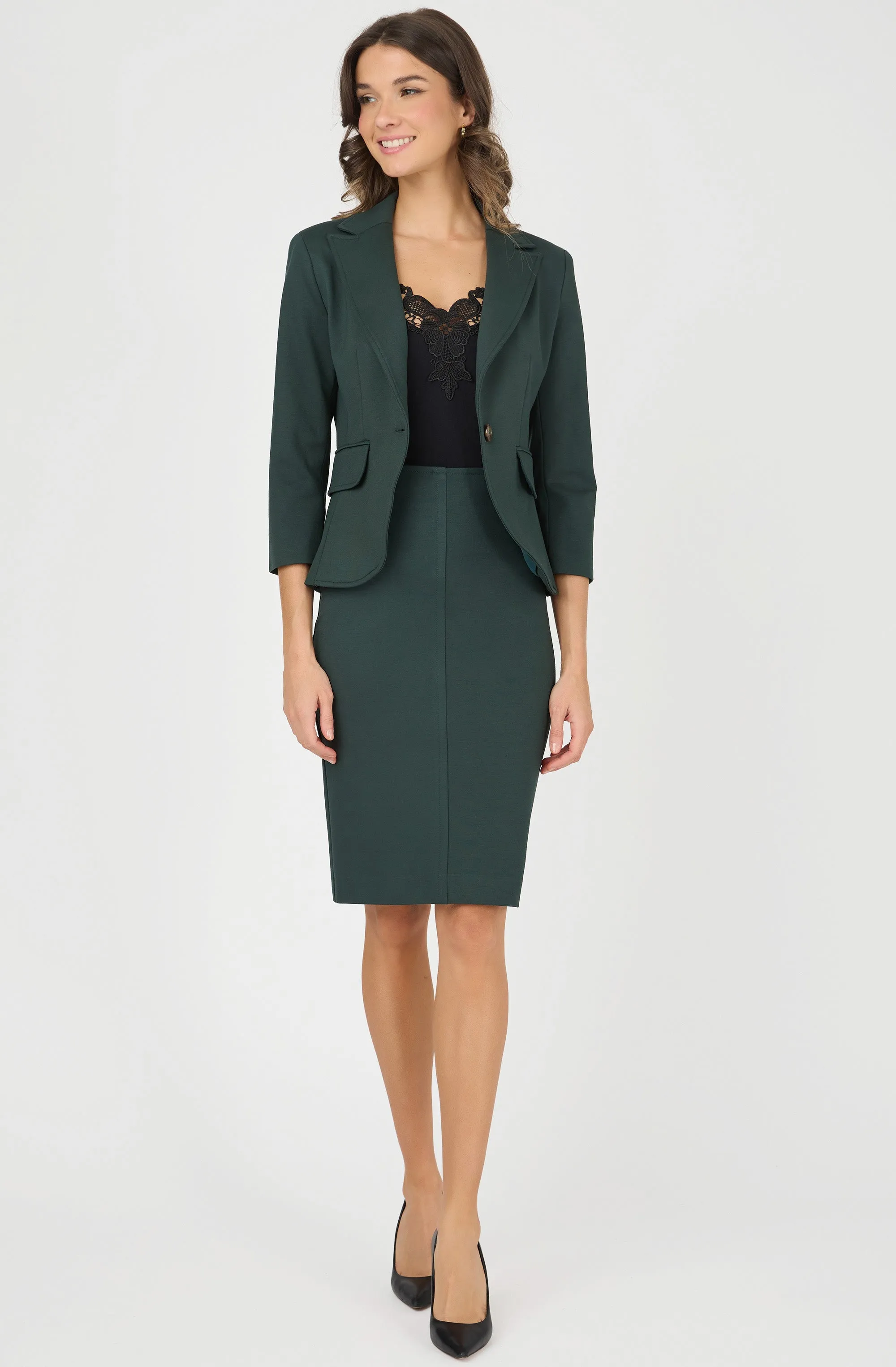 Middle Seam Fitted Pencil Skirt