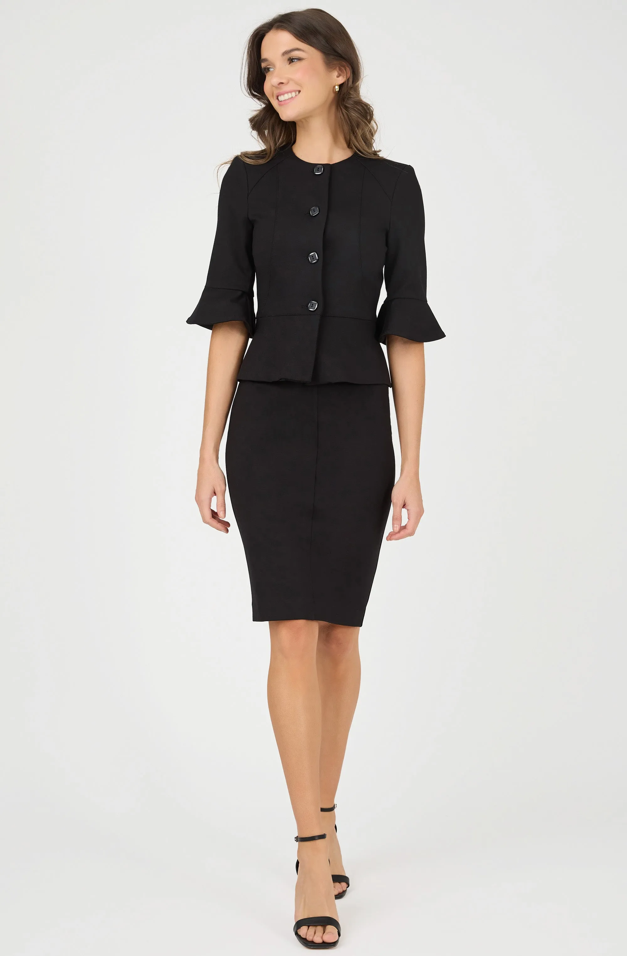 Middle Seam Fitted Pencil Skirt