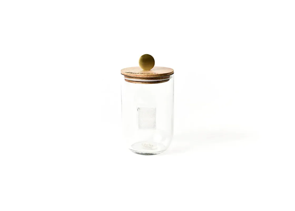 Mini Smal Wooden Lid Glass Jar Base