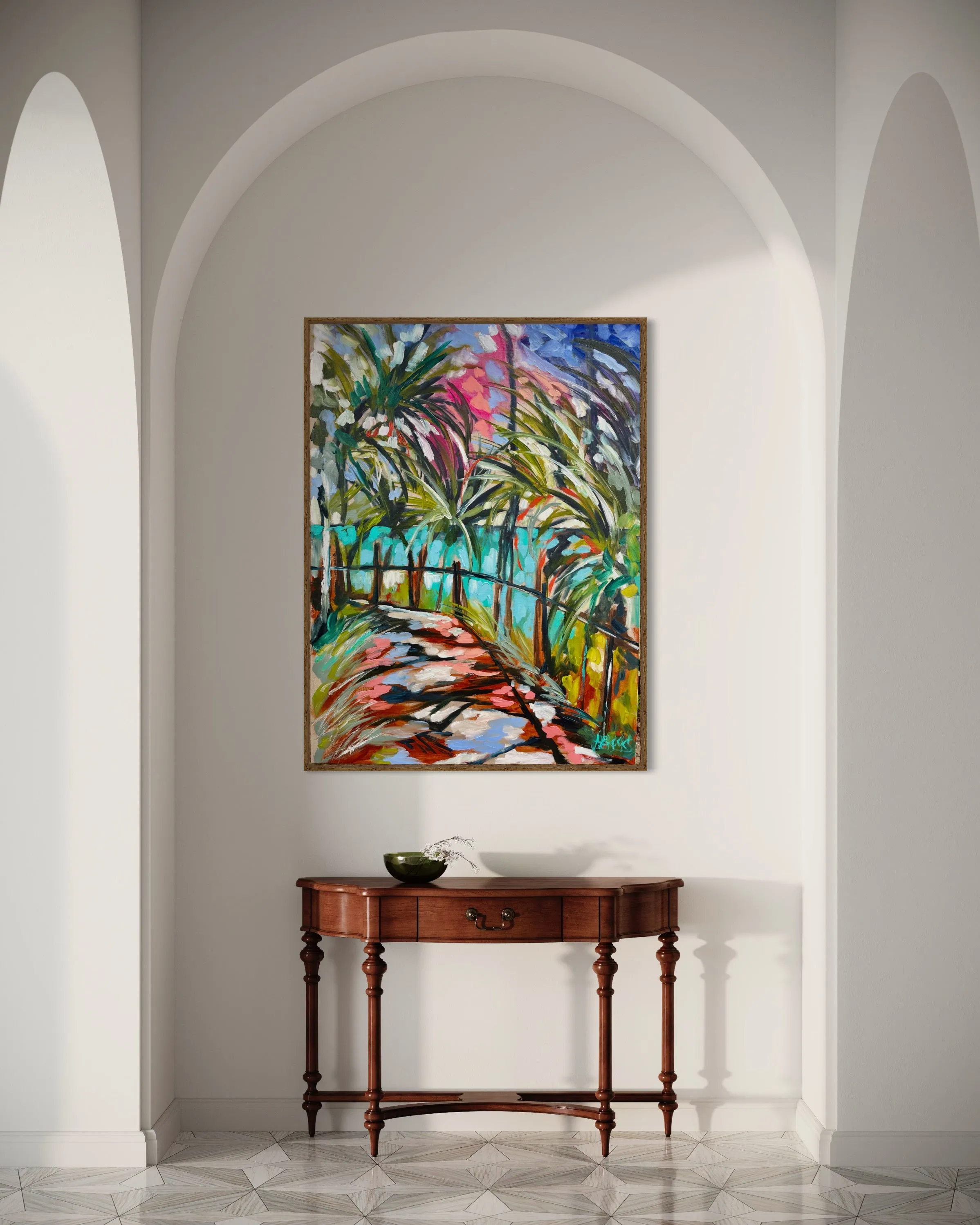 Morning walk - Noosa National Park- original on Belgian linen- 75x100 cm