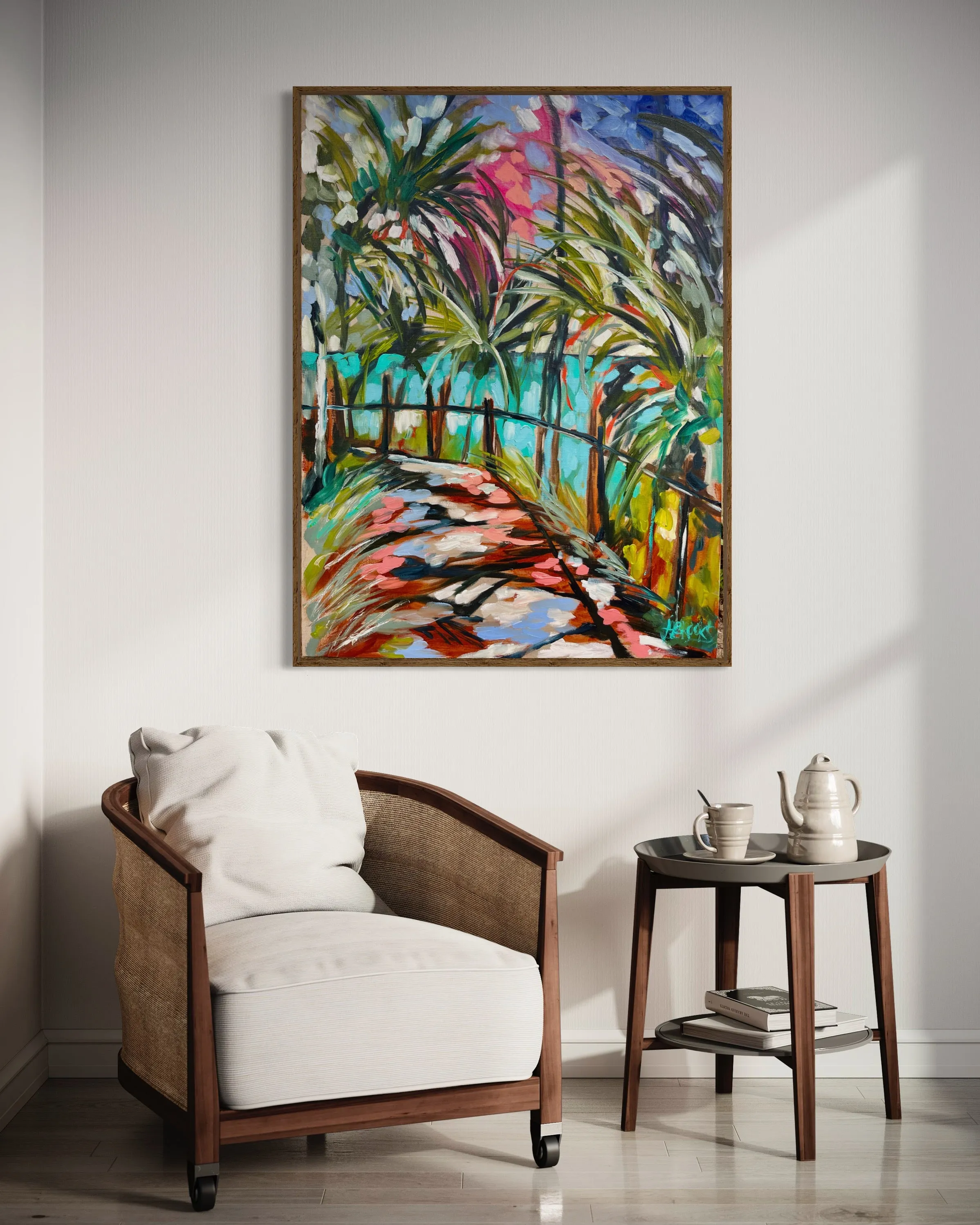 Morning walk - Noosa National Park- original on Belgian linen- 75x100 cm