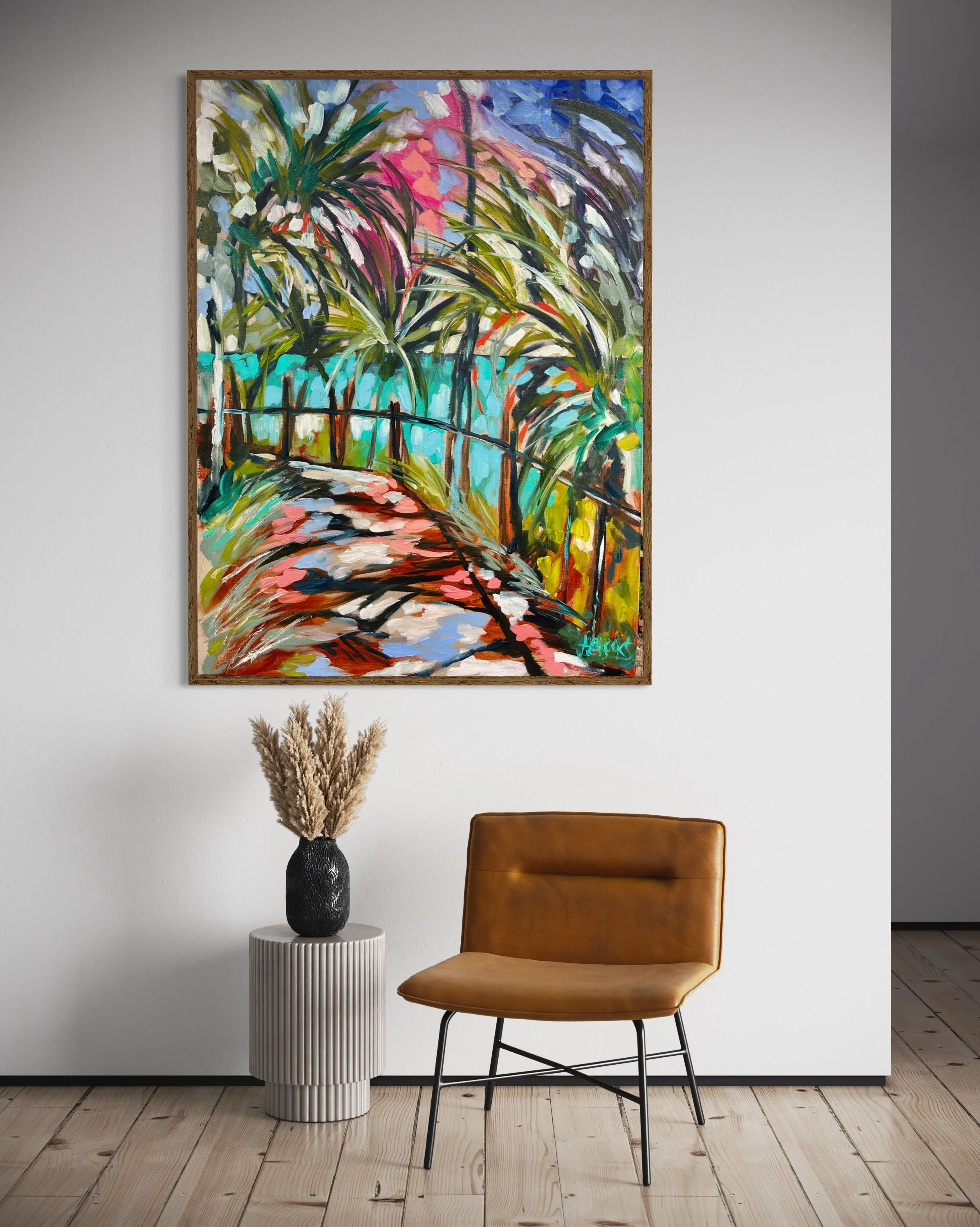 Morning walk - Noosa National Park- original on Belgian linen- 75x100 cm