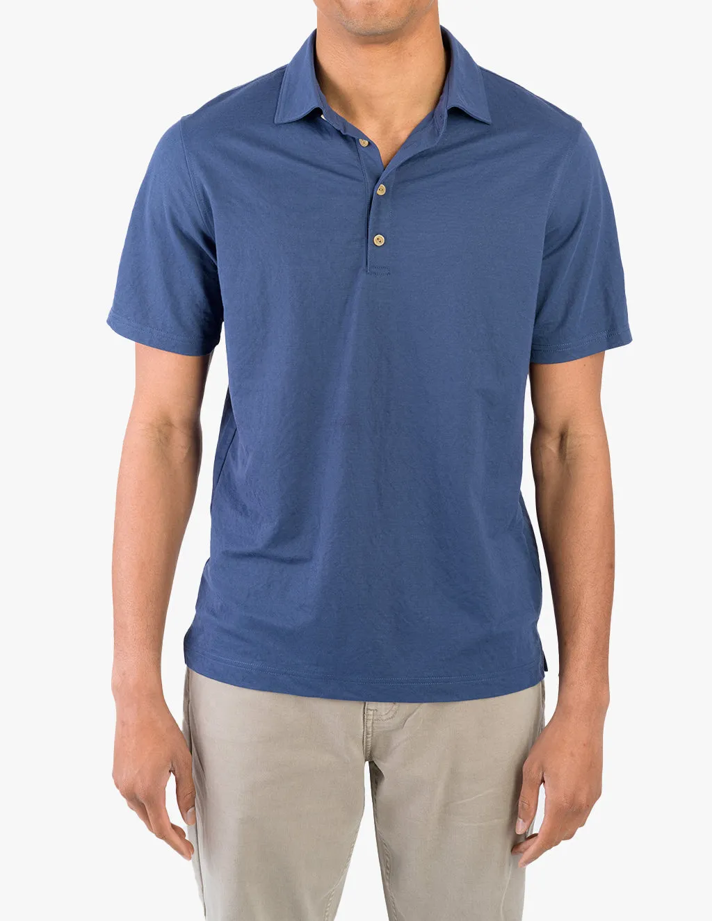 NAVY KNIT CANVAS POLO