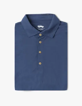 NAVY KNIT CANVAS POLO