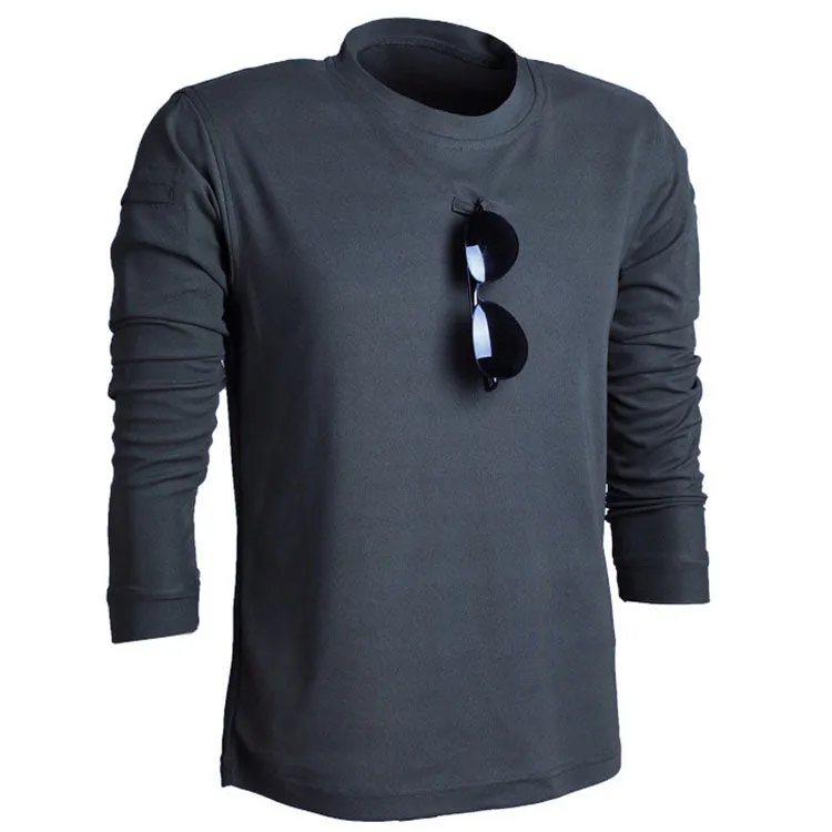 Outdoor Loose Elasticity Sweat Long-sleeved Men T-shirt