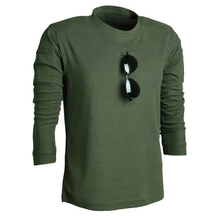 Outdoor Loose Elasticity Sweat Long-sleeved Men T-shirt