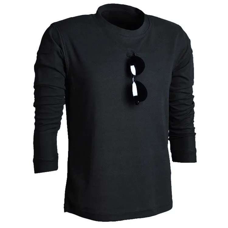 Outdoor Loose Elasticity Sweat Long-sleeved Men T-shirt