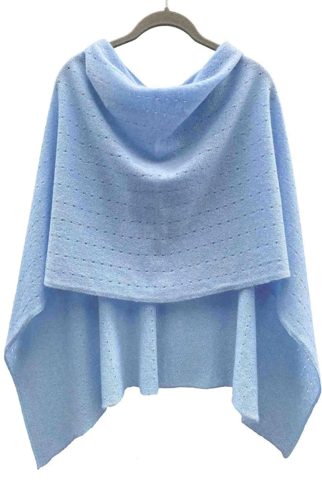 Powder blue cashmere poncho Multiway