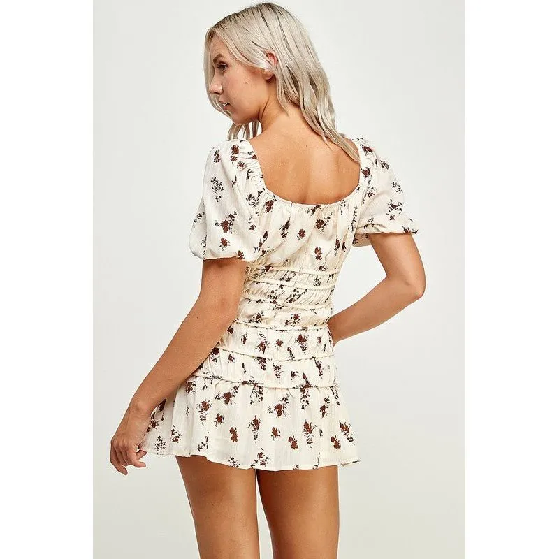 Puff Sleeve Mini Dress