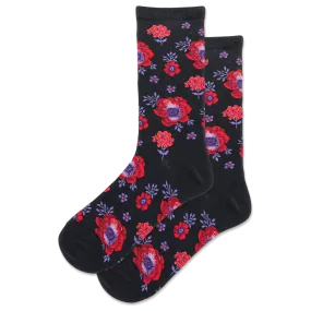 "Poppy" Nylon Crew Socks by Hot Sox - Medium