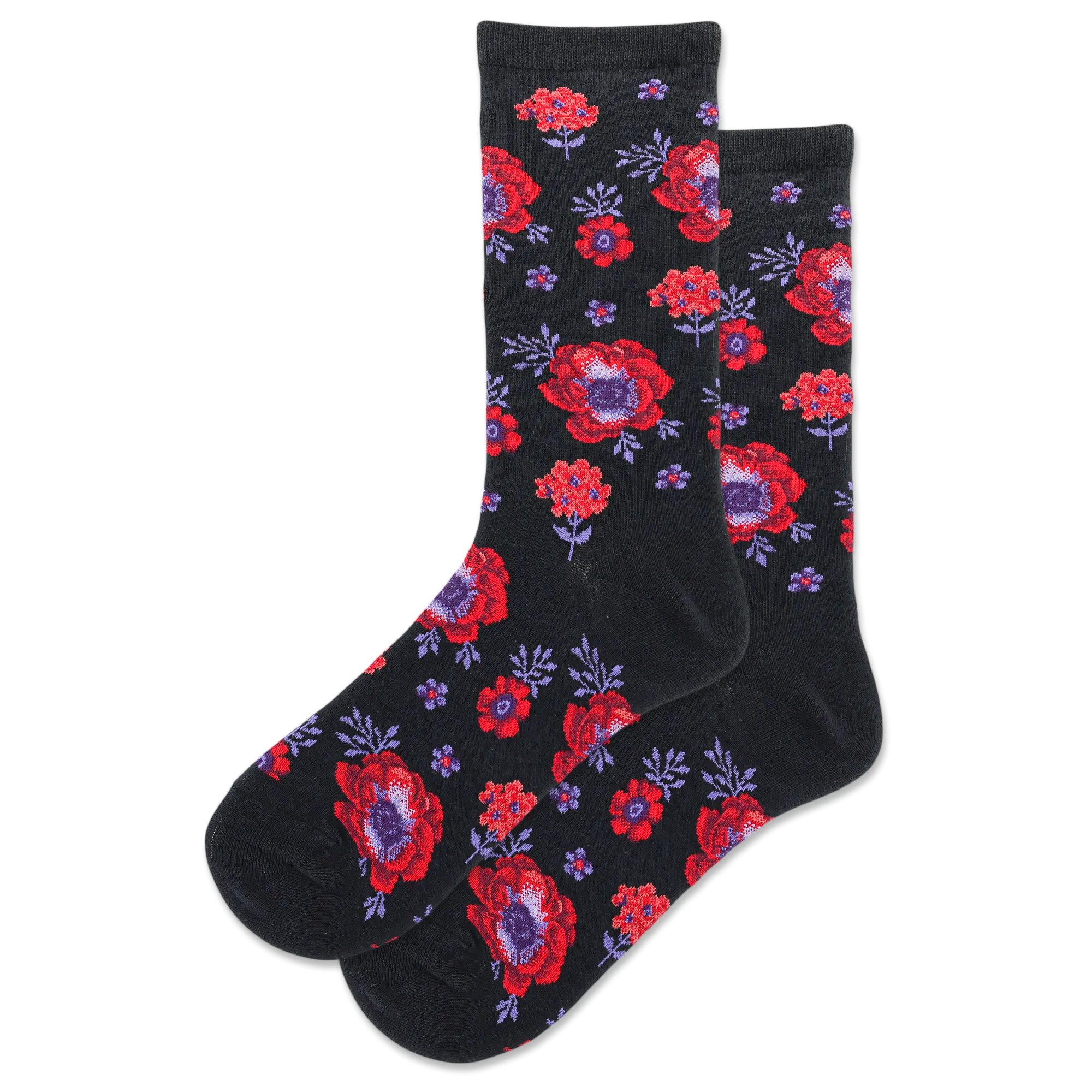 "Poppy" Nylon Crew Socks by Hot Sox - Medium