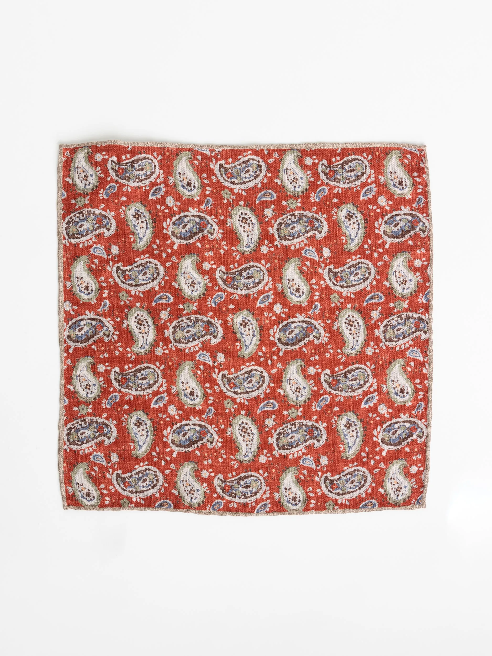 Red Paisley Pocket Square