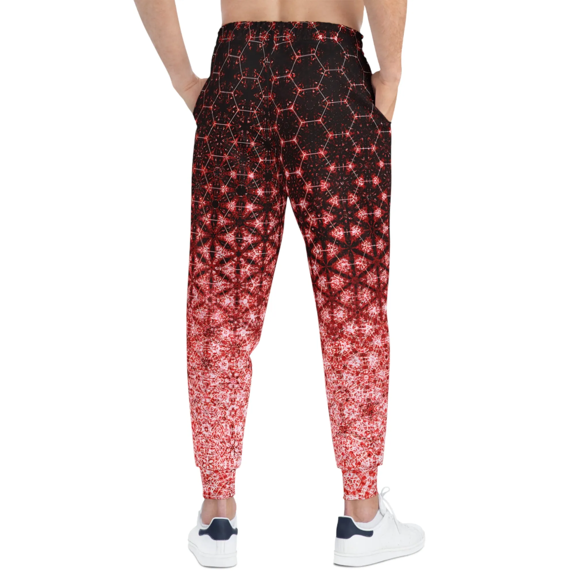 Sacred Geometry Meta Zen Red Unisex Joggers - All-Over Print Sublimation - Unique Spiritual Design