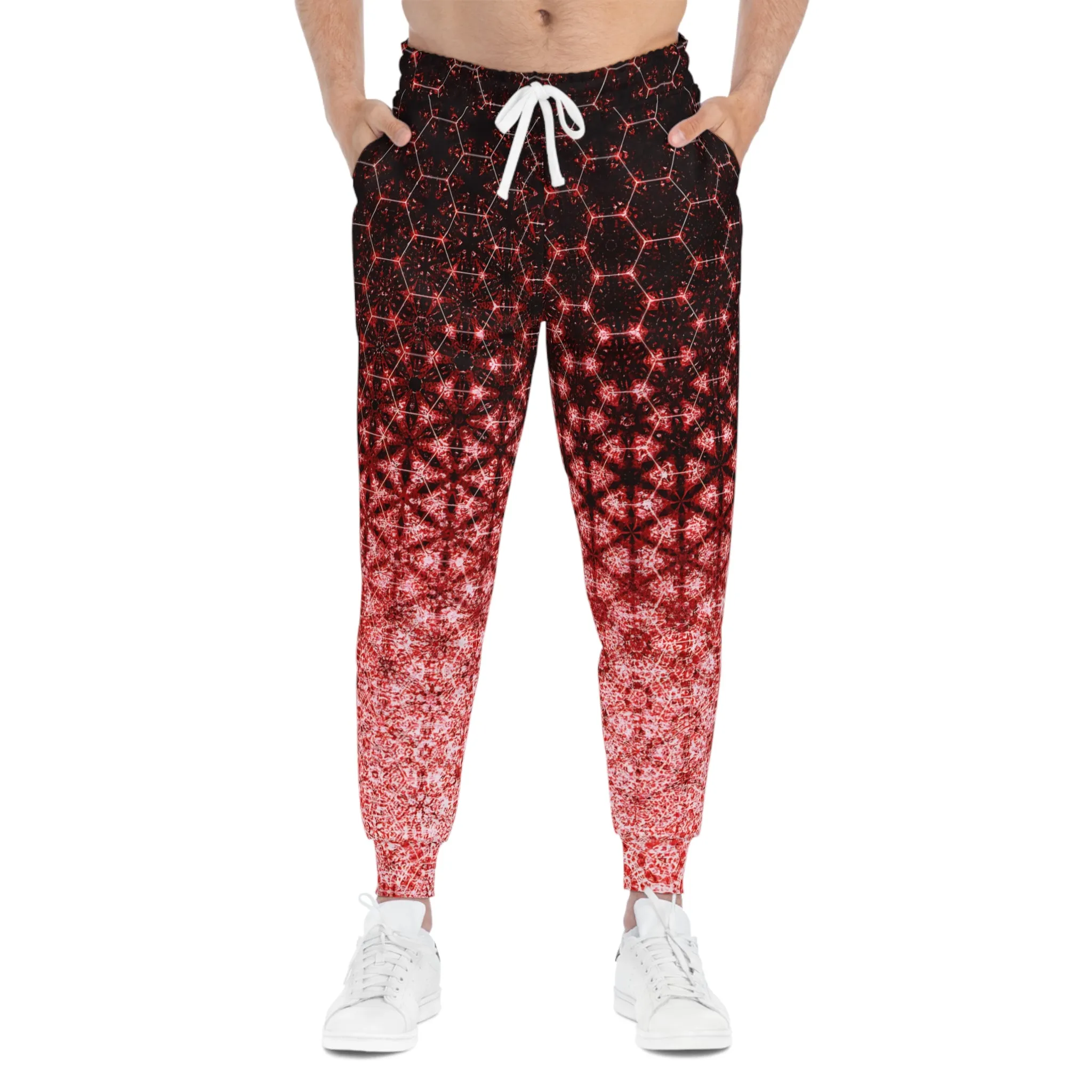 Sacred Geometry Meta Zen Red Unisex Joggers - All-Over Print Sublimation - Unique Spiritual Design