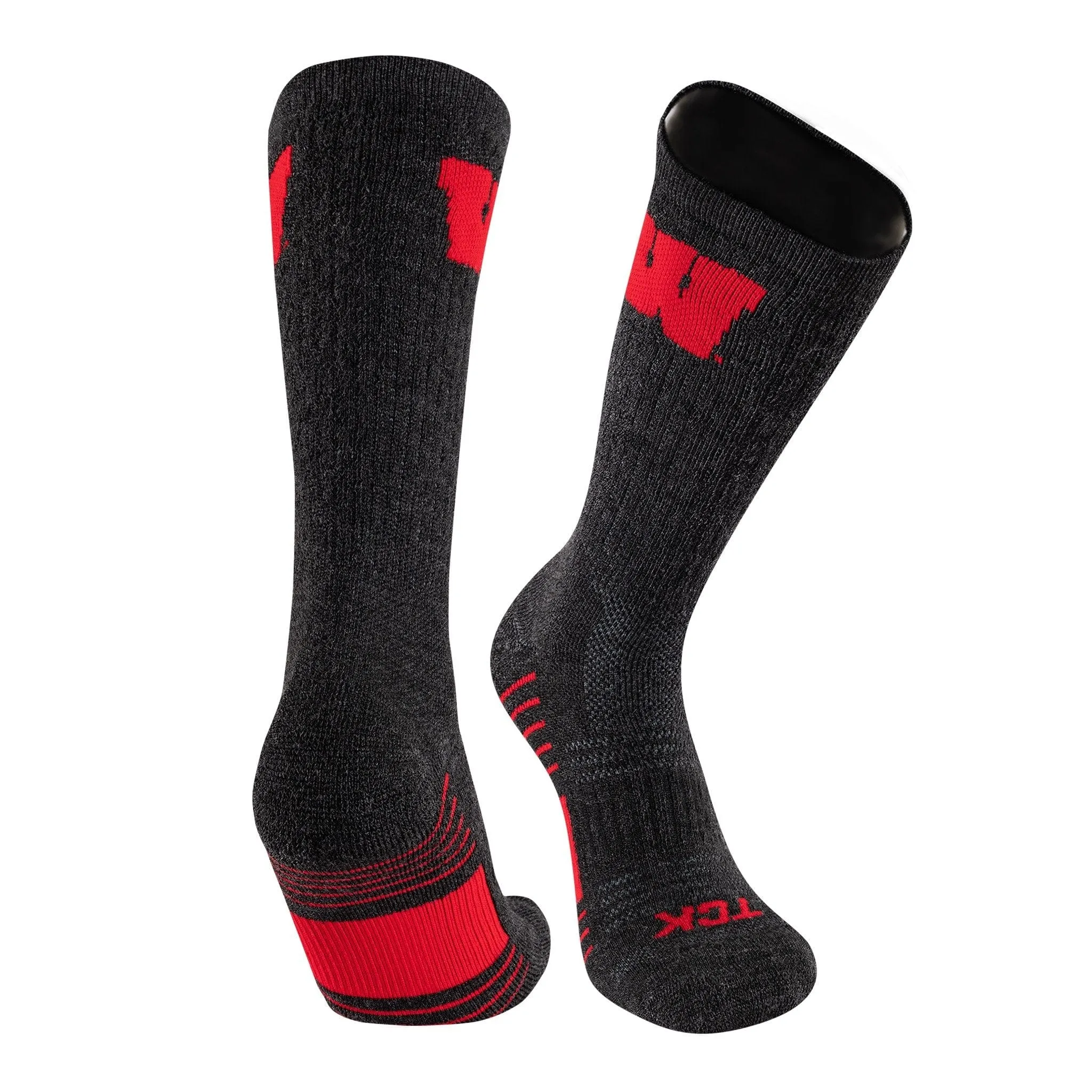 TCK University of Wisconsin Badgers Socks - Pure Merino Wool - Far Trek