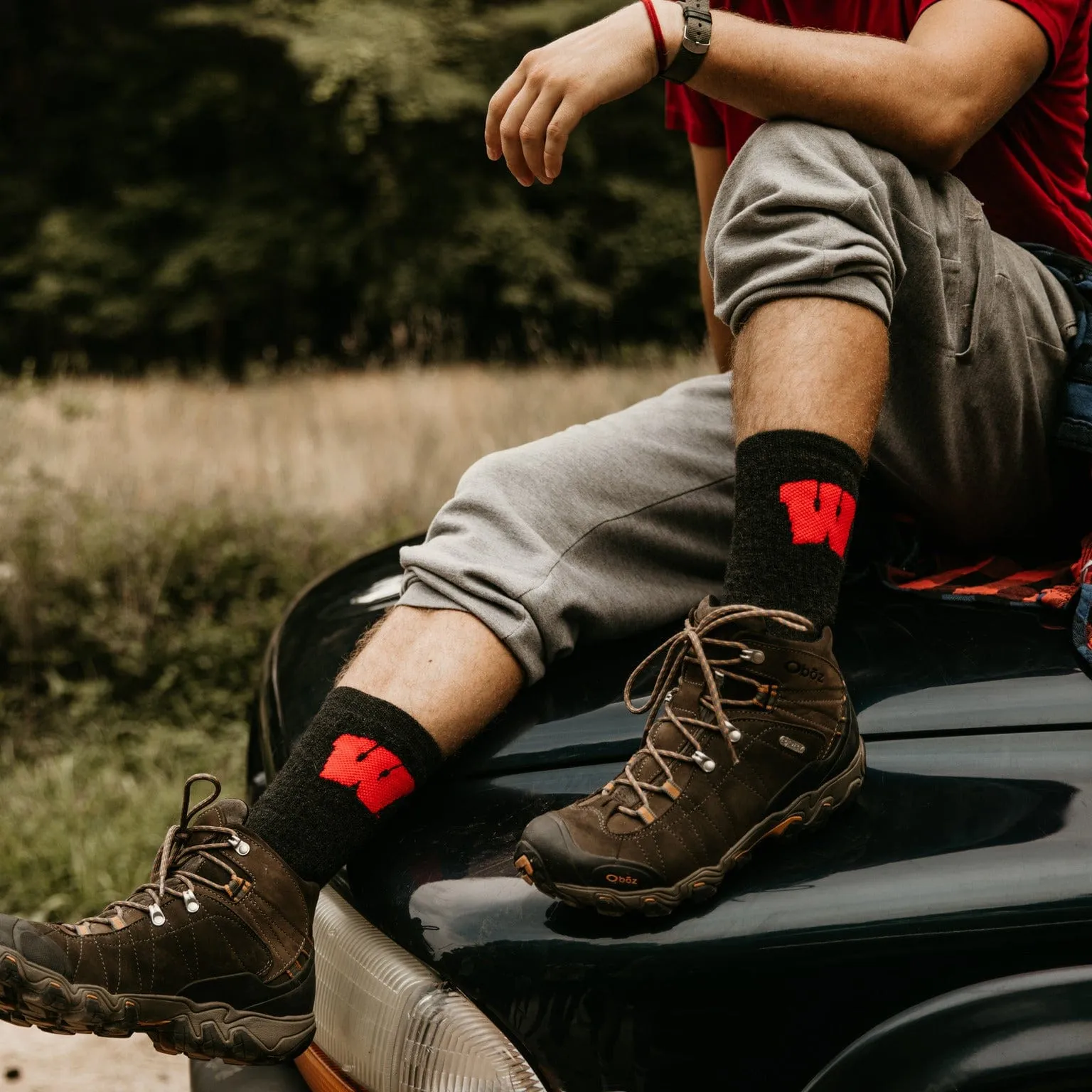 TCK University of Wisconsin Badgers Socks - Pure Merino Wool - Far Trek