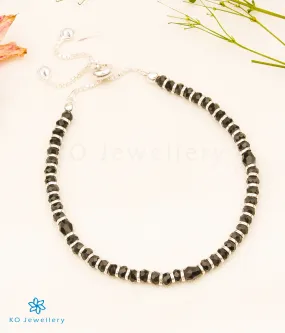 The Ayana Silver Nazariya Black-beads  Bracelet