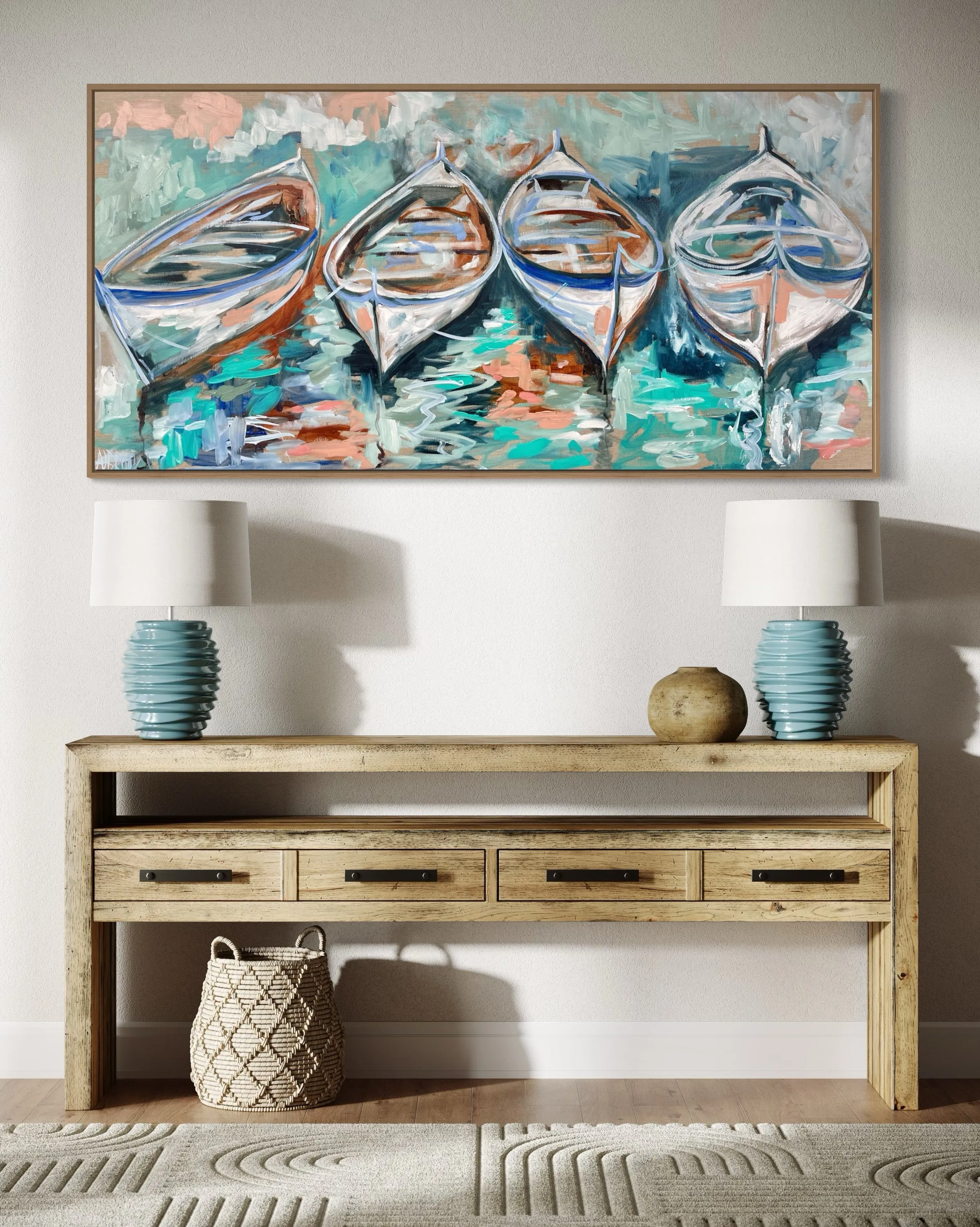 Tranquil Mooring -Original on belgian linen  75x150 cm