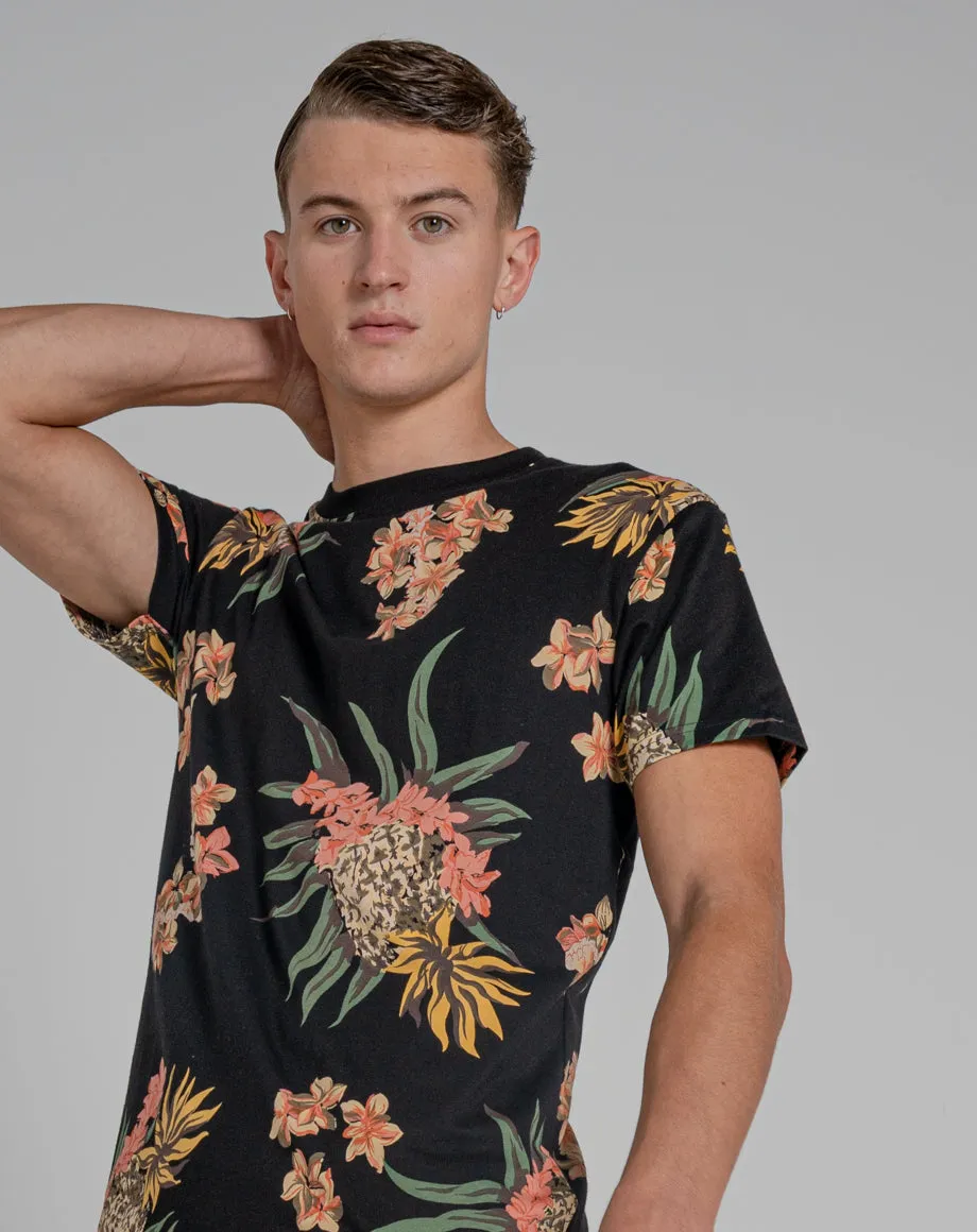 TROY PRINTED MENS ORGANIC T-SHIRT | BLACK