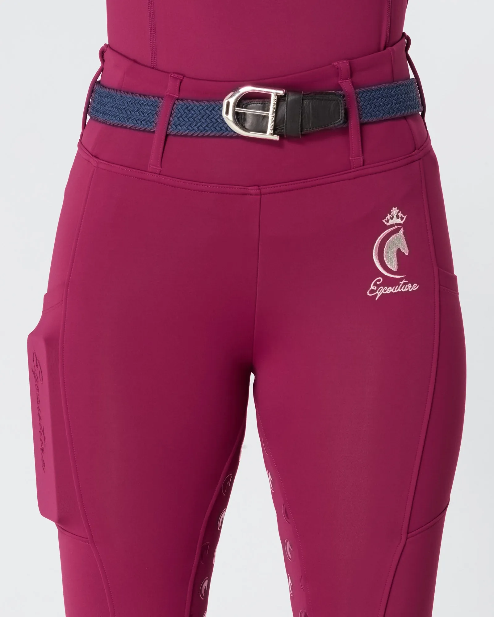 WINTER Thermal Deep Ruby Riding Leggings / Tights with Phone Pockets - WATER RESISTANT