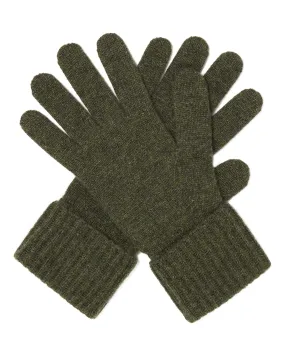 Women's Ribbed Cashmere Gloves Moss Green