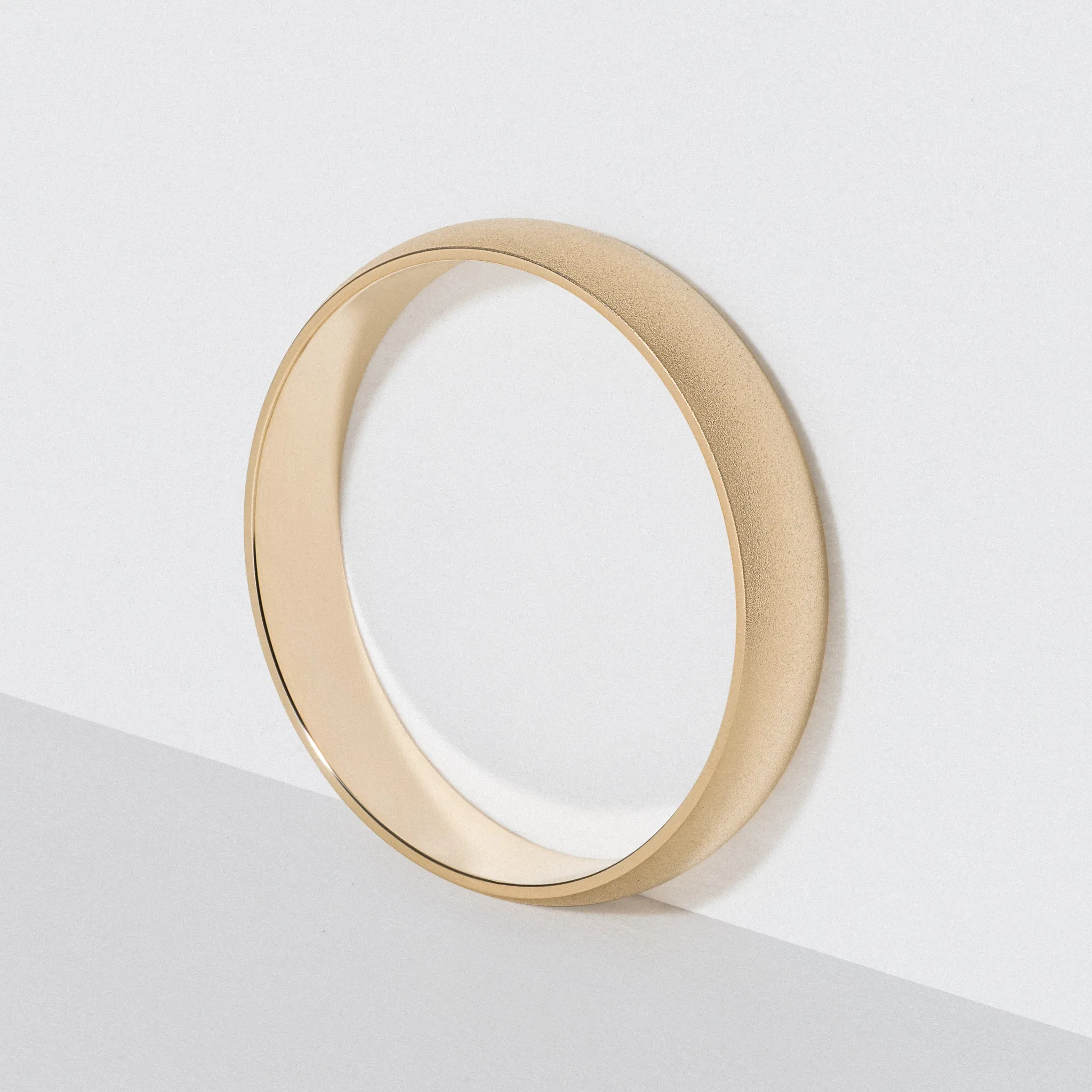 Yellow Gold Classic Wedding Band - Matte 4mm